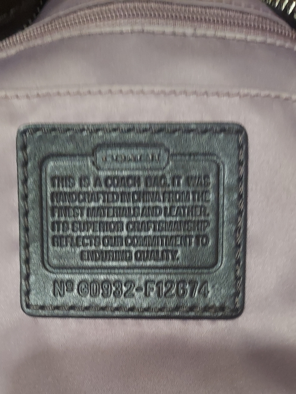 Coach Zoe Signature Jacquard & Leather Zip Shoulder Bag Vintage Y2K No. F12674 - Picture 8 of 8